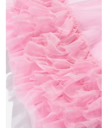 Monnalisa Girls Tulle Ruffle Dress In Pink de l' environnement