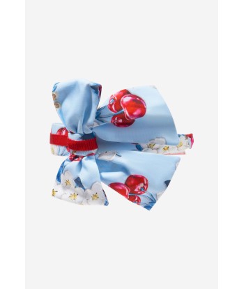 Monnalisa Girls Cherry Print Bow Headband In Blue Le MVP de beaucoup