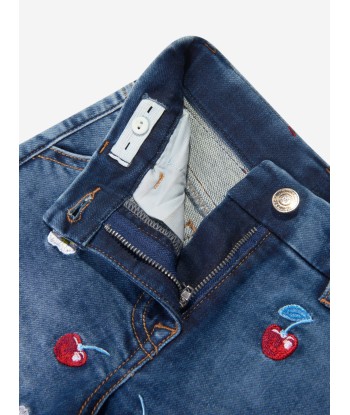 Monnalisa Girls Embroidered Cherry Jeans In Blue suggérées chez