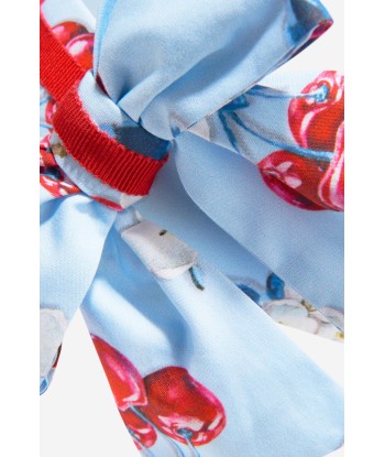 Monnalisa Girls Cherry Print Bow Headband In Blue Le MVP de beaucoup