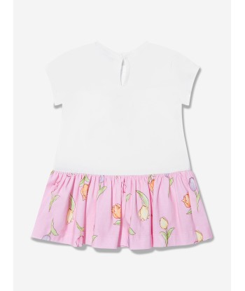 Monnalisa Baby Girls Tulip Jersey Dress In White Véritable concentré