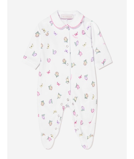 Monnalisa Baby Girls Butterflies Babygrow In White Faites des économies