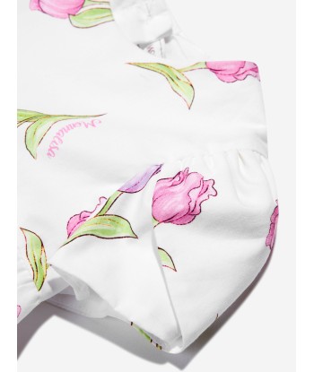 Monnalisa Baby Girls Tulip Print Dress In White Dans la société mordern