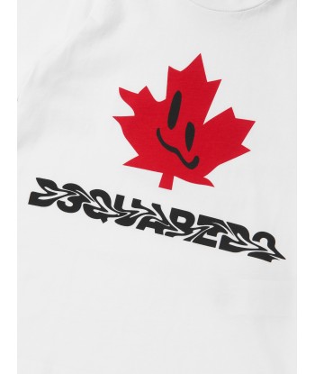 Dsquared2 Kids Slouch Fit Maple Leaf Logo T-Shirt Toutes les collections ici