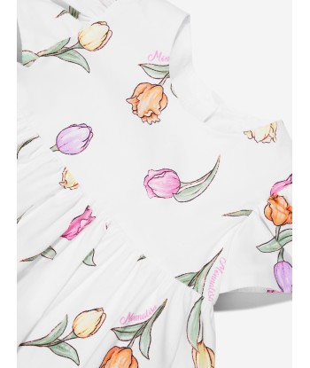 Monnalisa Baby Girls Tulip Print Dress In White Dans la société mordern