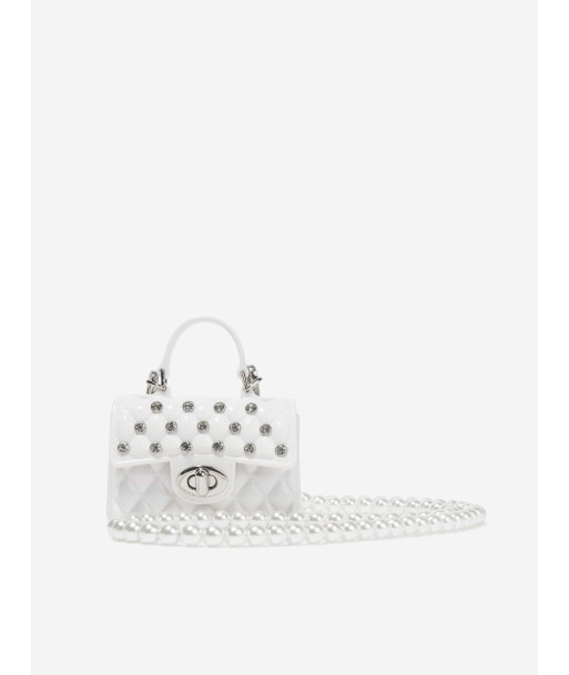 Monnalisa Girls PVC Lilly Bag In Cream brillant des détails fins