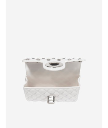 Monnalisa Girls PVC Lilly Bag In Cream brillant des détails fins