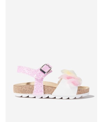 Monnalisa Girls Butterfly Glitter Sandals In White Découvrez la collection