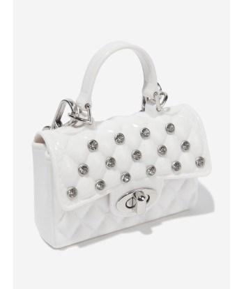 Monnalisa Girls PVC Lilly Bag In Cream brillant des détails fins