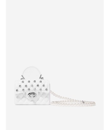 Monnalisa Girls PVC Lilly Bag In Cream brillant des détails fins