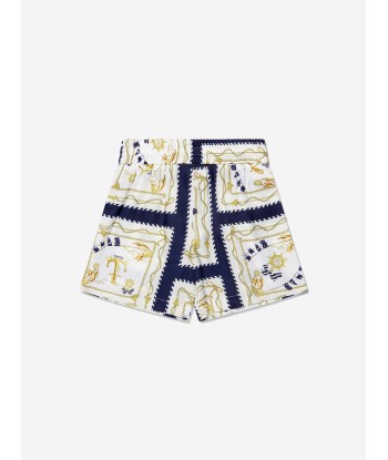 Monnalisa Girls Nautical Foulard Shorts in White rembourrage situé sous