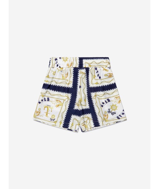 Monnalisa Girls Nautical Foulard Shorts in White rembourrage situé sous