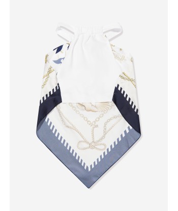 Monnalisa Girls Nautical Halter Neck Top in White ouvre sa boutique