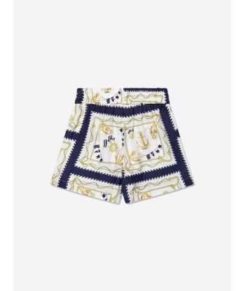 Monnalisa Girls Nautical Foulard Shorts in White rembourrage situé sous