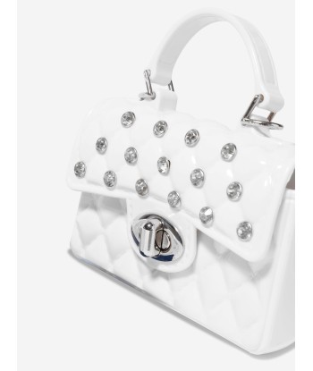 Monnalisa Girls PVC Lilly Bag In Cream brillant des détails fins