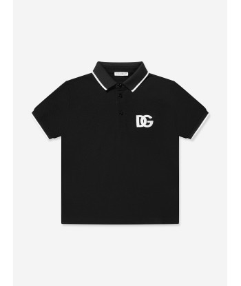 Dolce & Gabbana Boys Logo Polo Shirt in Black commande en ligne