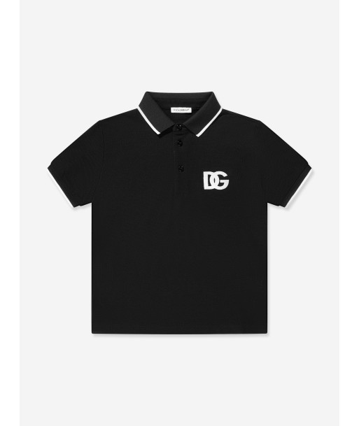 Dolce & Gabbana Boys Logo Polo Shirt in Black commande en ligne