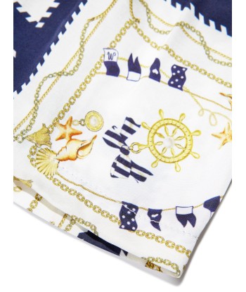 Monnalisa Girls Nautical Foulard Shorts in White rembourrage situé sous