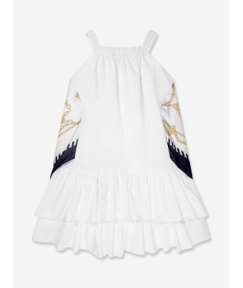 Monnalisa Girls Nautical Halter Neck Dress in White À commander