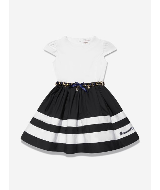 Monnalisa Girls Nautical Dress in Navy brillant des détails fins