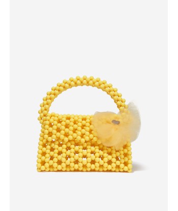 Monnalisa Girls Pearl Beaded Handbag in Yellow le concept de la Pate a emporter 