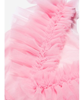 Monnalisa Girls Ruched Tulle Dress in Pink en ligne des produits 