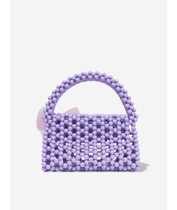 Monnalisa Girls Pearl Beaded Handbag in Lilac de France