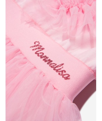 Monnalisa Girls Ruched Tulle Dress in Pink en ligne des produits 