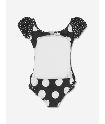 Monnalisa Girls Jerry And Cherie Polka Dot Swimsuit in Black pas chere