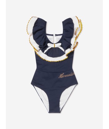 Monnalisa Girls Sailor Swimsuit in Navy de technologie