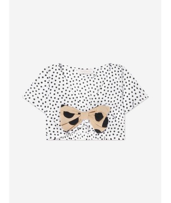 Monnalisa Girls Polka Dot Beach Outfit in White sur le site 