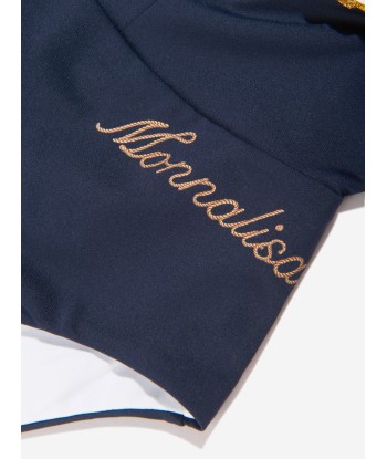 Monnalisa Girls Sailor Swimsuit in Navy de technologie