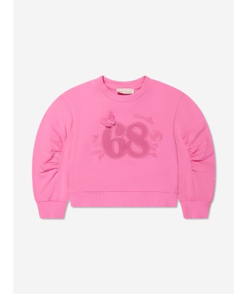 Monnalisa Girls Embroidered 68 Sweatshirt in Pink pour bénéficier 