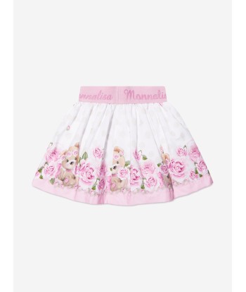 Monnalisa Baby Girls Rose Bear Skirt in White 2023