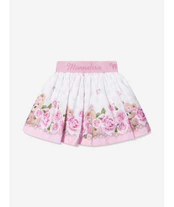 Monnalisa Baby Girls Rose Bear Skirt in White 2023