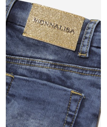 Monnalisa Girls Embroidered Denim Skirt in Blue une grave pollution 