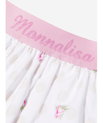 Monnalisa Baby Girls Rose Bear Skirt in White 2023