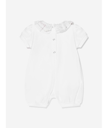 Monnalisa Baby Girls Bear Romper in White de technologie