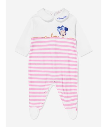 Monnalisa Baby Girls Striped Babygrow in Pink Jusqu'à 80% De Réduction