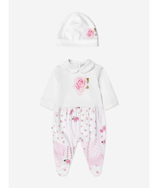 Monnalisa Baby Girls Babygrow And Hat Set in White Toutes les collections ici