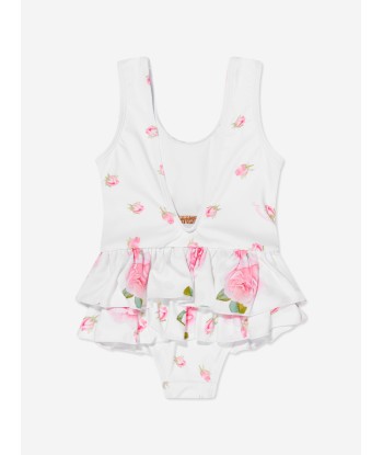 Monnalisa Baby Girls Bear Swimsuit in White de la marque