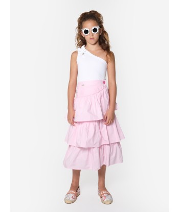 Monnalisa Girls Ruffled Long Skirt in Pink chez Cornerstreet bien 