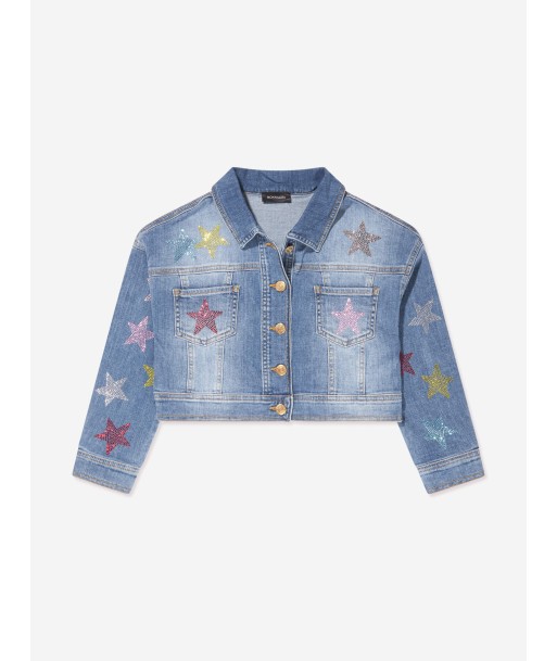 Monnalisa Girls Star Denim Jacket in Blue des créatures d'habitude