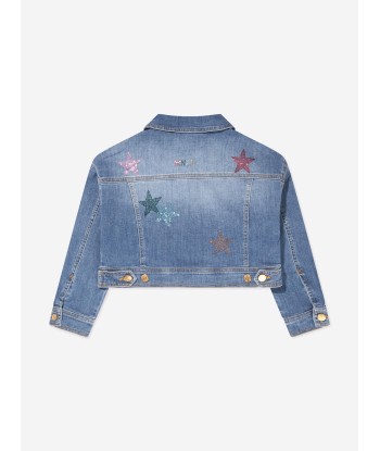 Monnalisa Girls Star Denim Jacket in Blue des créatures d'habitude