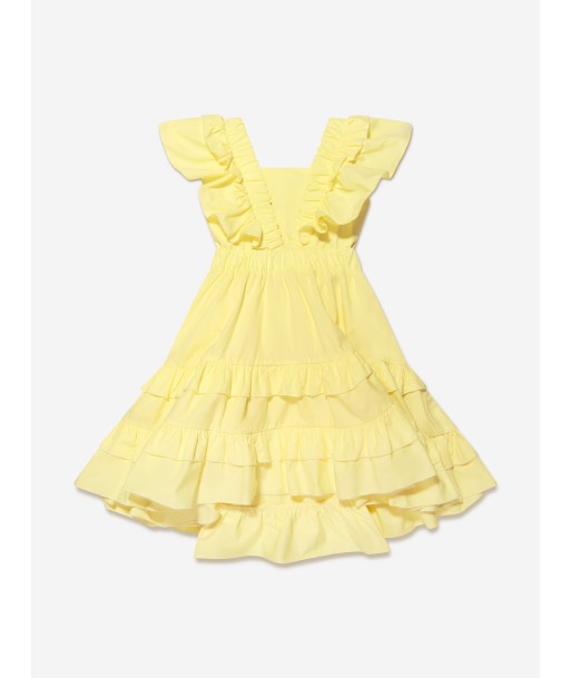 Monnalisa Girls Ruffle Dress in Yellow en ligne des produits 