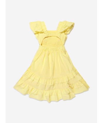 Monnalisa Girls Ruffle Dress in Yellow en ligne des produits 