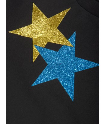 Monnalisa Girls Glitter Star Sweatshirt in Black 2024