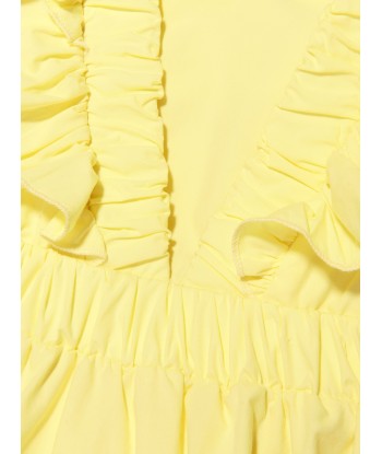 Monnalisa Girls Ruffle Dress in Yellow en ligne des produits 