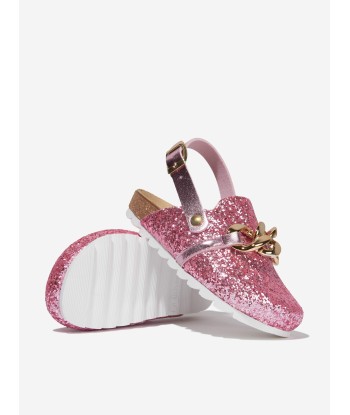 Monnalisa Girls Glitter Chain Sandals in Pink Toutes les collections ici