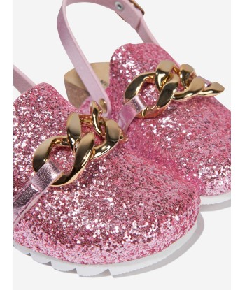 Monnalisa Girls Glitter Chain Sandals in Pink Toutes les collections ici